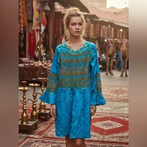 AMAZING parrot 🦜 embellished sari dress